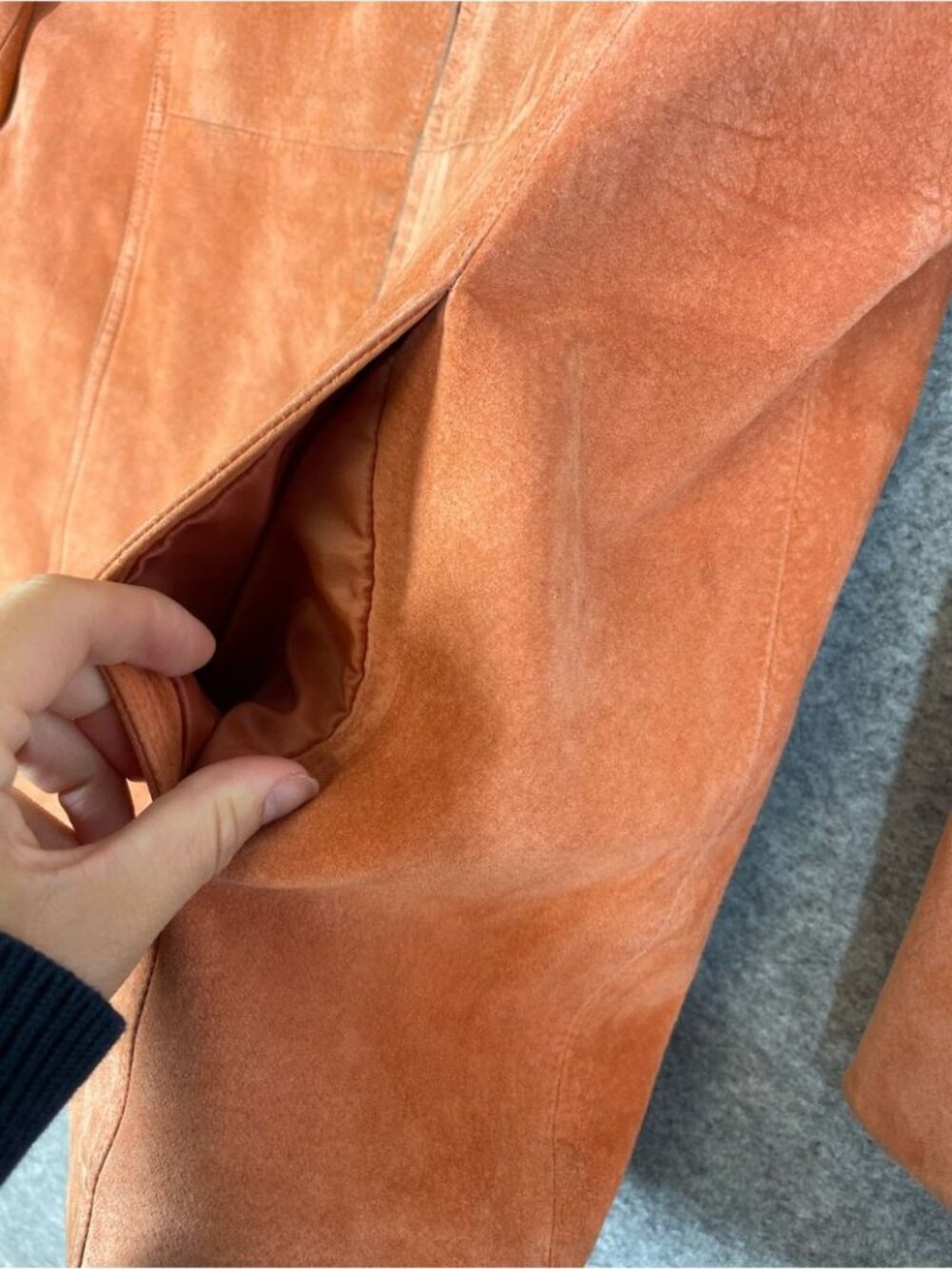 Vintage Anne Klein Leather Jacket Medium Zip Moto Minimalist Western Festival - Picture 4 of 16